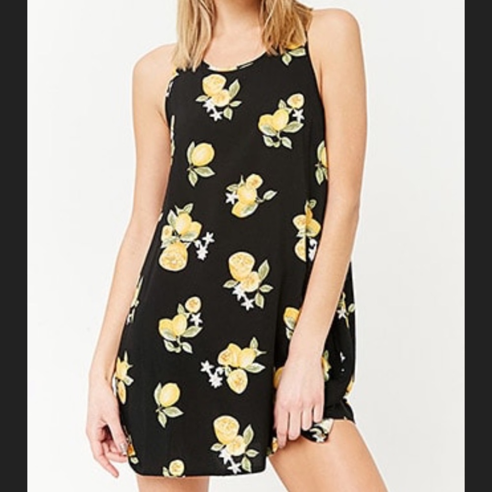 Forever 21 Lemon Black Dress